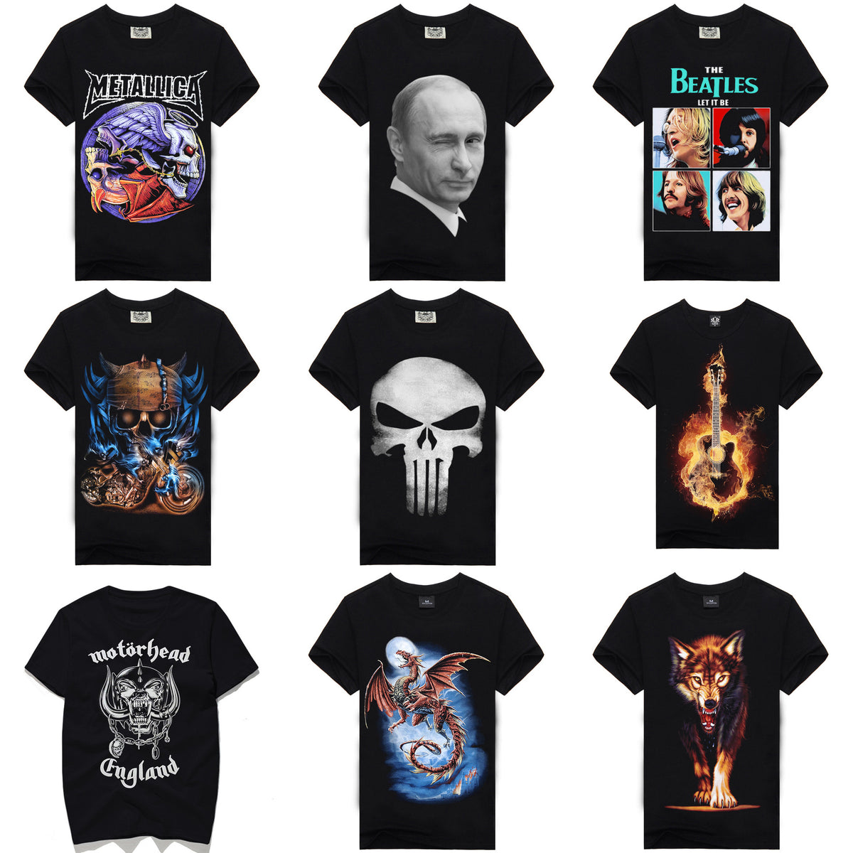 Men's 3D Printed Cotton T-Shirts in Various Styles