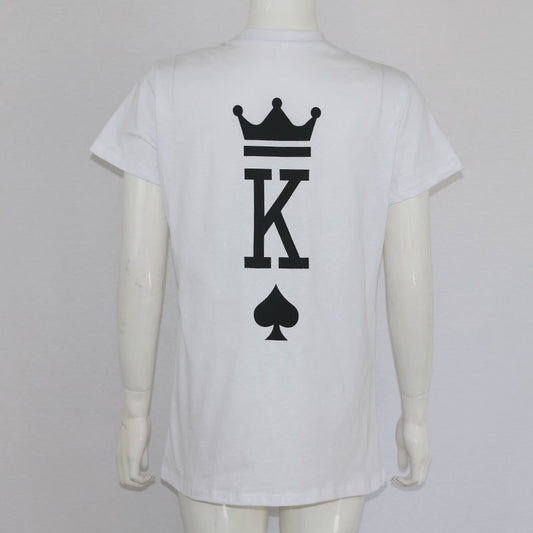 Couple T-Shirts with Crown and Playing Card Prints