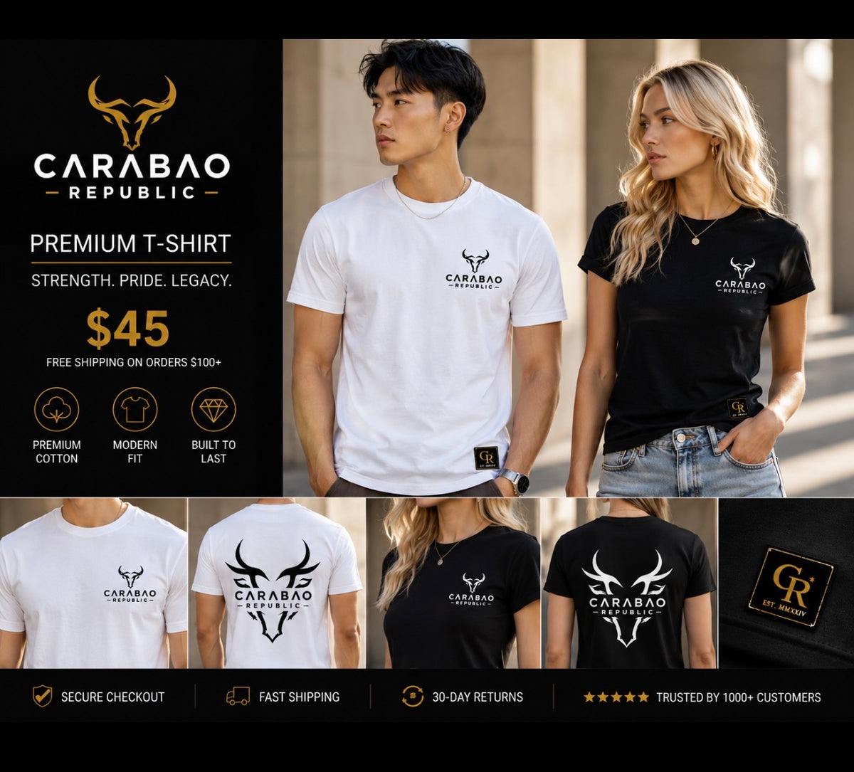 Carabao Republic Heritage Horns Tees