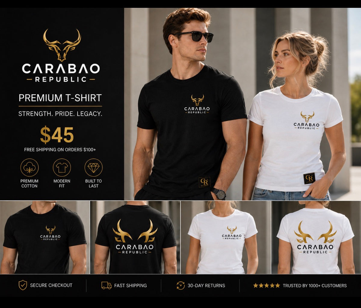 Carabao Republic Heritage Horns Tees