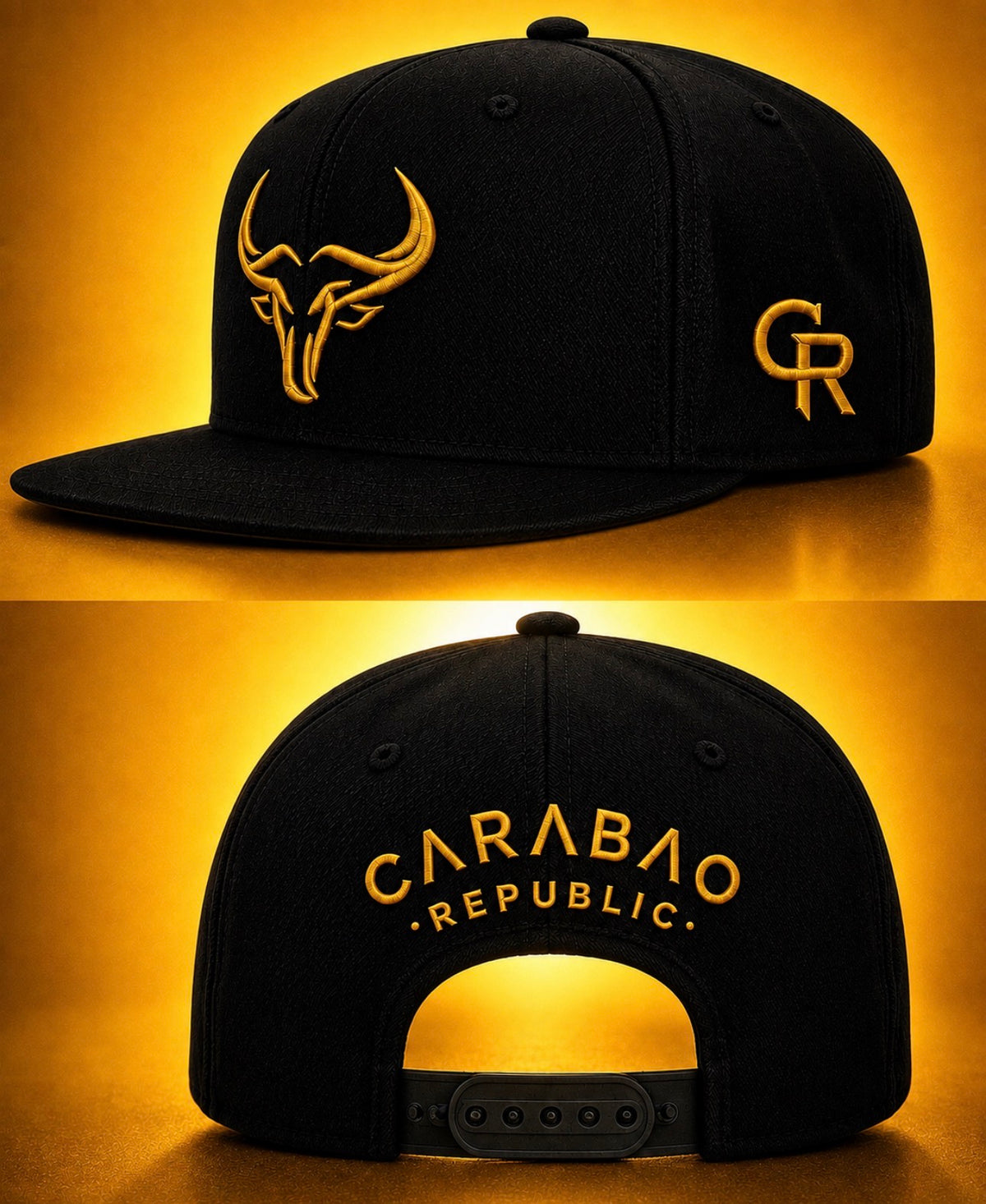 Carabao Republic Heritage Horns Snapback – Black & Gold