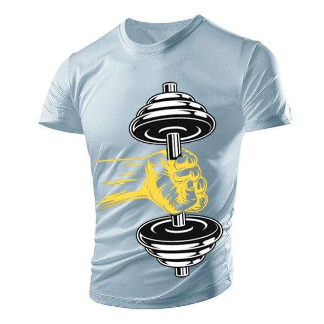 3D Printed Fitness Dumbbells & Polyester Men's T-Shirts